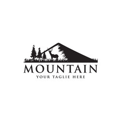 Mountain logo silhouette design Royalty Free Vector Image