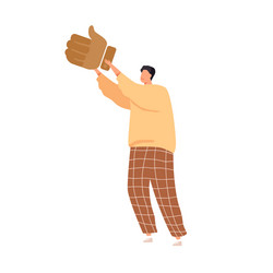 person like and agree with smth showing thumb up vector image