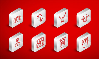 set line quiver with arrows sword for game vector image