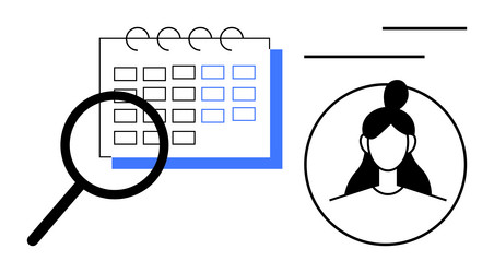 calendar scheduling with profile search vector image