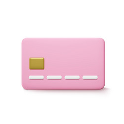 Cartoon style pink credit card banking operation vector