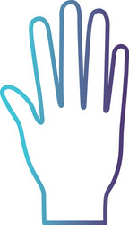 open palm hand gesture on gradient color vector image