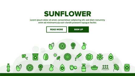 Sunflower products landing header vector