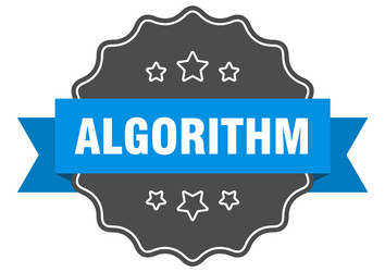 algorithm label isolated seal sticker vector image