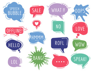 Communication tags cartoon speech bubbles vector