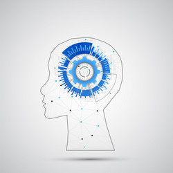 creative brain concept background with triangular vector image
