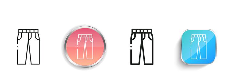 jeans icon thin linear regular and button style vector image