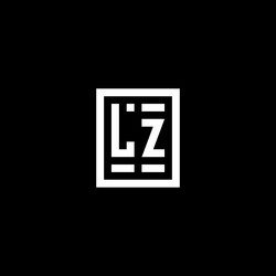 Lz initial logo with square rectangular shape vector