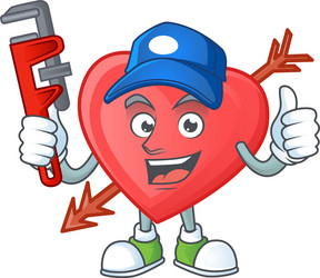 Plumber Valentine Cartoon Mascot Vector Image