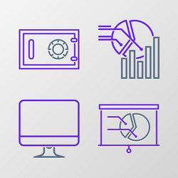 set line board with graph chart computer monitor vector image