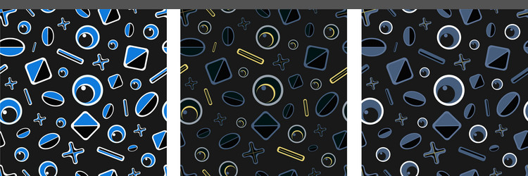 Set of abstract patterns with geometric elements vector