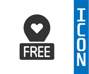 grey map pointer with heart icon isolated on white vector image