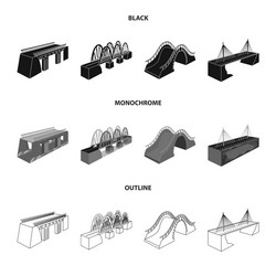 isolated object of connection and design logo set vector image