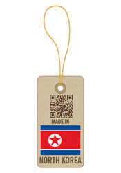 Tag made in north korea vector