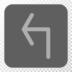 turn left rounded square button vector image