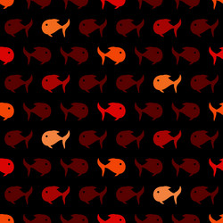 seamless abstract pattern wits red and orage fish vector