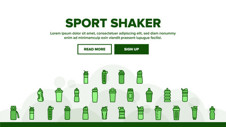 sport shaker tool landing header vector