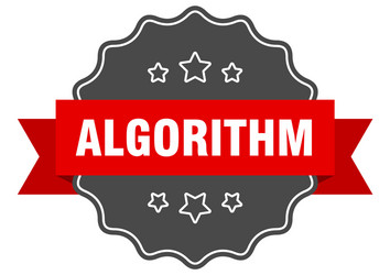 algorithm label isolated seal sticker vector image