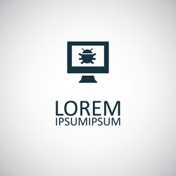 Computer bug icon for web and ui on white vector