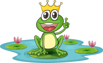 happy king cartoon frog Vector Image