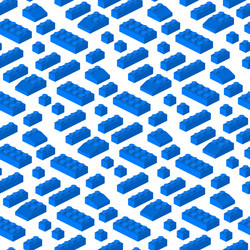 isometric constructor blocks 3d seamless pattern vector