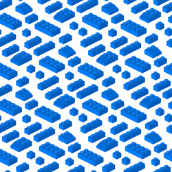 Isometric constructor blocks 3d seamless pattern vector