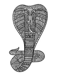 king cobra mandala coloring pages for adults vector