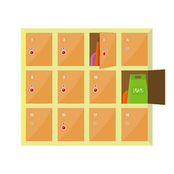 Lockers in flat style design vector