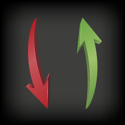 Red and green arrows vector