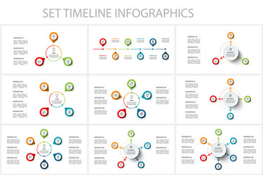 Timeline set with 679 elements infographic Vector Image