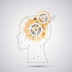 creative brain concept background with triangular vector image