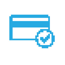 credit card pixel icon 8 bit payment retro style vector image