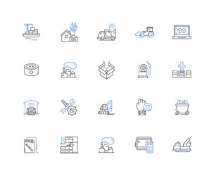 Devices line icons collection smartph tablet vector