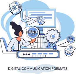 digital communication formats metaphor content vector image
