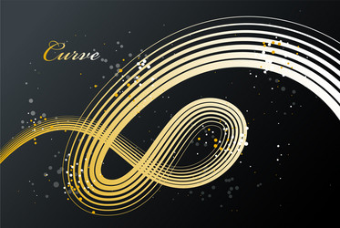 golden 3d lines in motion dimensional abstract vector image