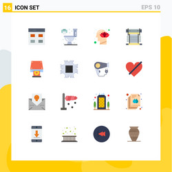 modern set 16 flat colors and symbols vector image