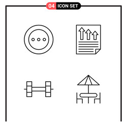 set 4 line style icons for web and mobile vector image
