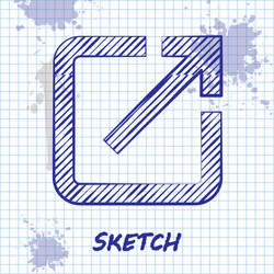 sketch line open in new window icon isolated vector image
