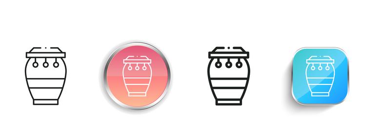 conga icon thin linear regular and button style vector image
