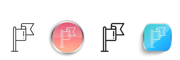 flag icon thin linear regular and button style vector image
