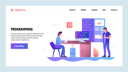 web site gradient design template coding vector image