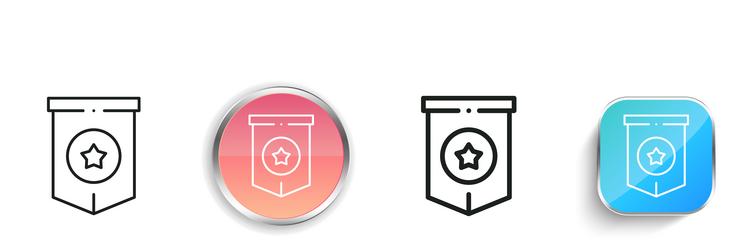 flag icon thin linear regular and button style vector image
