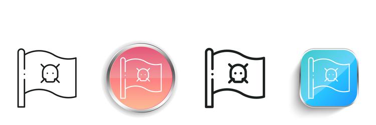 flag icon thin linear regular and button style vector image