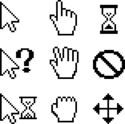 Set of different mouse cursors Royalty Free Vector Image