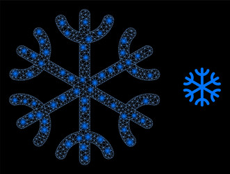 Snowflake - bright web net with light spots vector