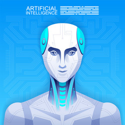android robot artificial intelligence concept vector image