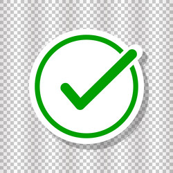 Check mark sticker icon isolated on transparent vector