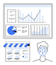 data visualization with analytics e-commerce vector image