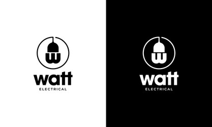 Letter w with thunder bolt logo design concept Vector Image