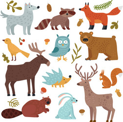 Forest Animals: Wildlife Set Vector Image